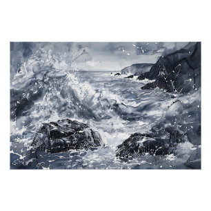 Tempest aan de kust van Wales Perfect Poster