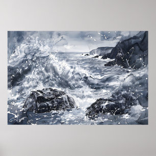 Tempest aan de kust van Wales Poster