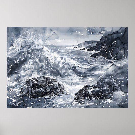 Tempest aan de kust van Wales Poster (Voorkant)