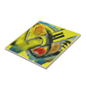 Tempest - Digitaal Abstract met gele achtergrond Tegeltje (Zijkant)