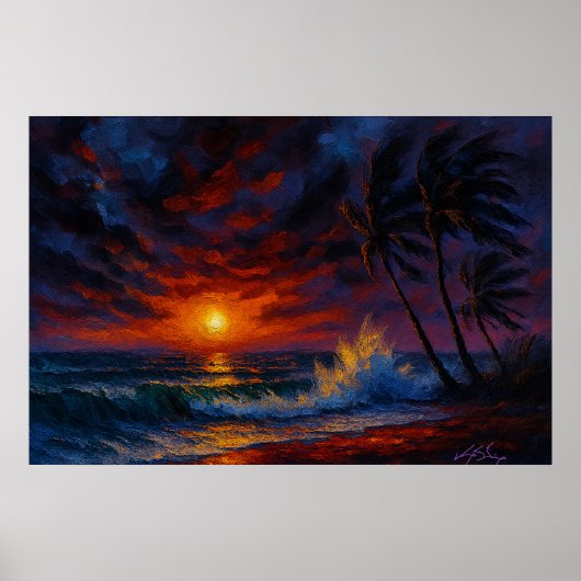 Tempest Ember Seascape Poster (Voorkant)