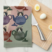 Tempest in een theepot Kitten Cat Schattige 2025 K Theedoek (Quarter Fold)