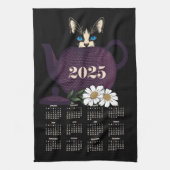 Tempest in een theepot Kitten Cat Schattige 2025 K Theedoek (Verticaal)