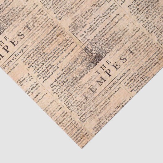 Tempest Shakespeare Play Cream Tissue Paper Tissuepapier (Detail)