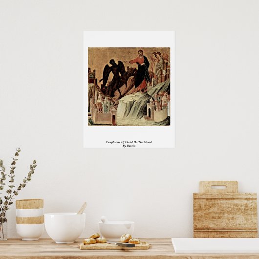 Temping van Christus op de berg door Duccio Poster (Keuken)