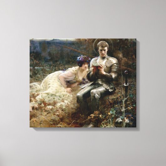 Temping van Sir Percival (Medieval Knight) Canvas Afdruk (Voorkant)