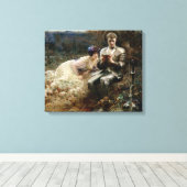 Temping van Sir Percival (Medieval Knight) Canvas Afdruk (Insitu (Houten vloer))