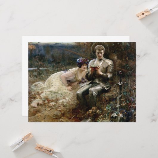 Temping van Sir Percival (Medieval Knight) Kaart (Voorkant / Achterkant in situ)