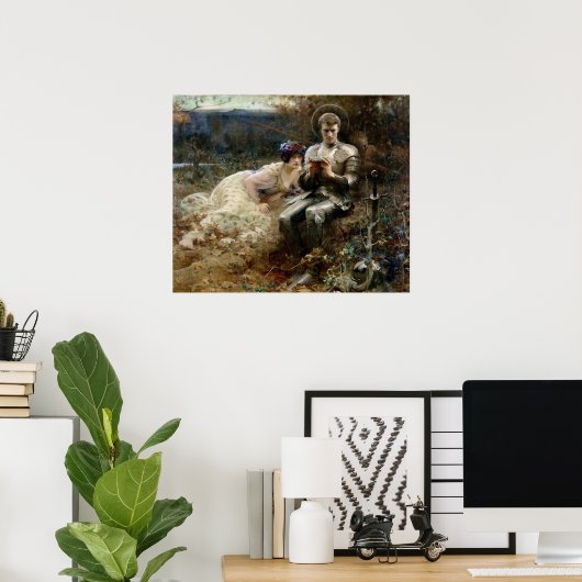 Temping van Sir Percival (Medieval Knight) Poster (Thuiskantoor)