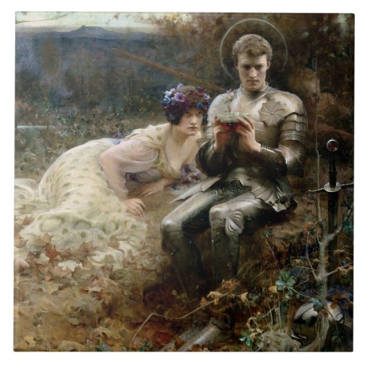 Temping van Sir Percival (Medieval Knight) Tegeltje (Voorkant)