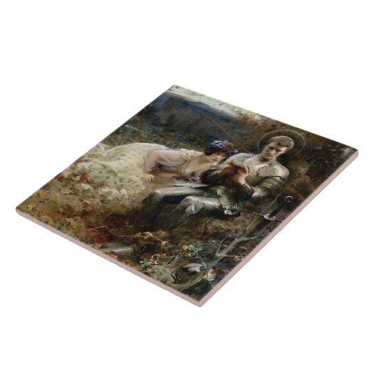 Temping van Sir Percival (Medieval Knight) Tegeltje (Zijkant)