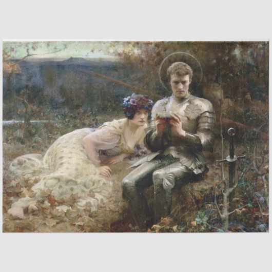 Temping van Sir Percival (Medieval Knight) Tissuepapier (Voorkant)