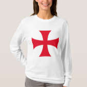 Templar Cross Crusader Women's Long Sleeve Tee T-shirt (Voorkant)