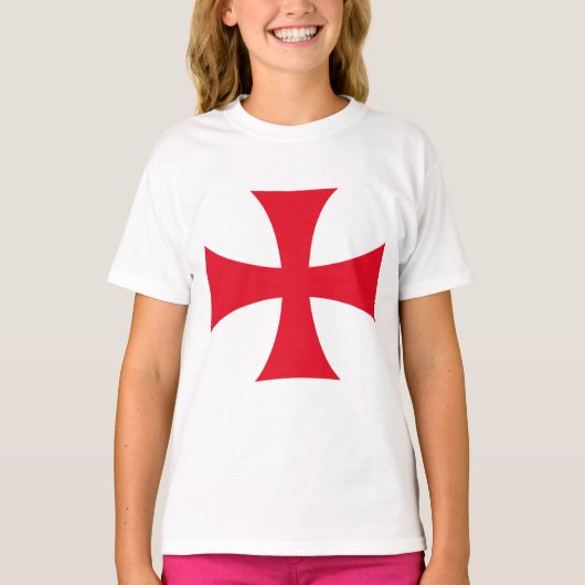 Templar Cross Girl's Tee Shirt (Voorkant)