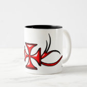 Templar Cross-Mok Tweekleurige Koffiemok (Voorkant rechts)