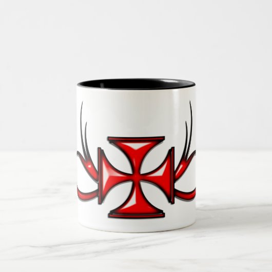 Templar Cross-Mok Tweekleurige Koffiemok (Center)