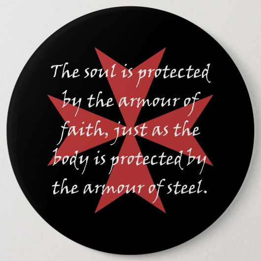 Templar Cross Ronde Button 6,0 Cm (Voorkant)