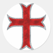 Templar Cross Ronde Sticker (Voorkant)