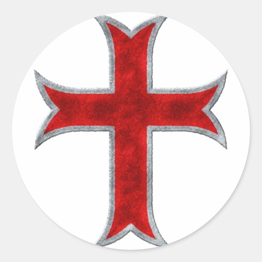 Templar Cross Ronde Sticker (Voorkant)