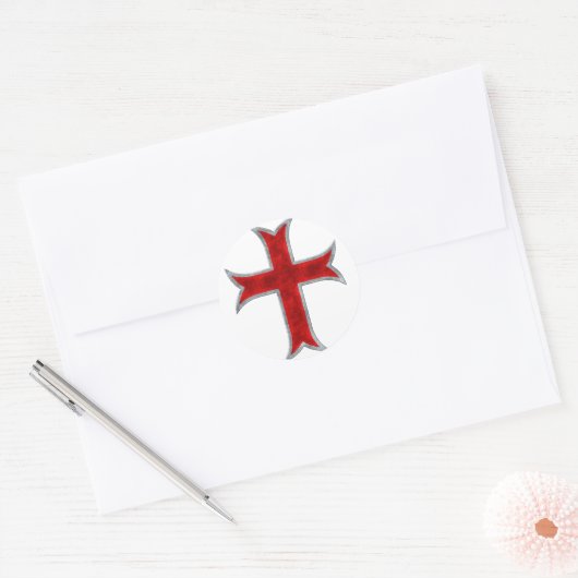 Templar Cross Ronde Sticker (Envelop)