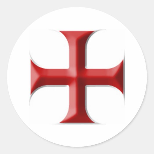 Templar Cross Ronde Sticker (Voorkant)