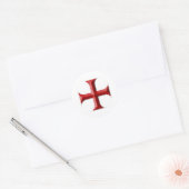 Templar Cross Ronde Sticker (Envelop)