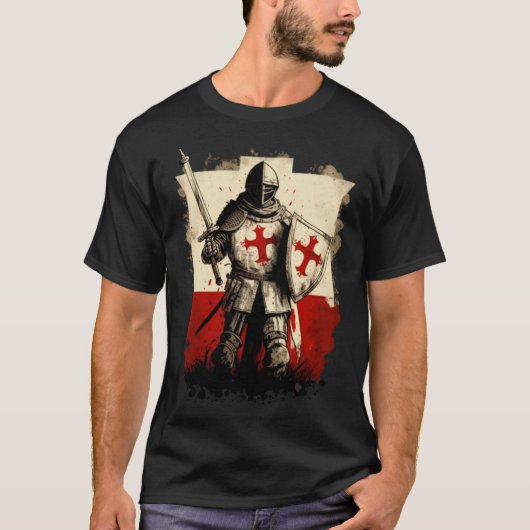Templar Cross Templar Knights Christians T-shirt (Voorkant)