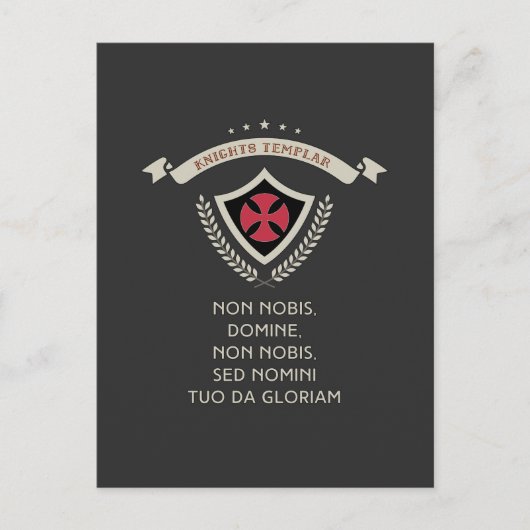 ✙ Templar ✙ Crusader Christelijke Warrior Feestdagenkaart (Voorkant)