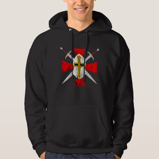 Templar Crusader Knight Code Symbool Medieva Hoodie (Voorkant)