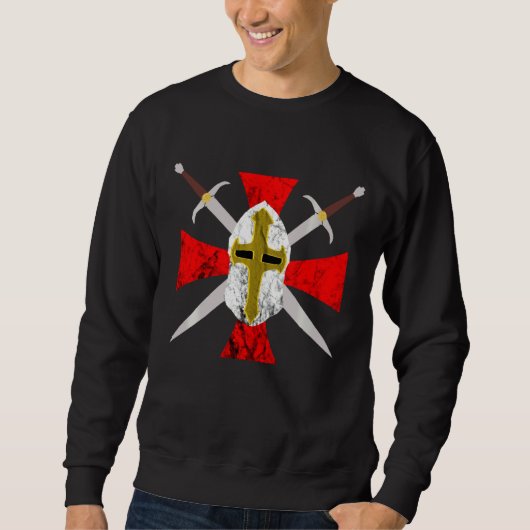Templar Crusader Knight Code Symbool Medieva Trui (Voorkant)