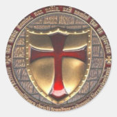 TEMPLAR EMBLEEM RONDE STICKER (Voorkant)