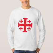 Templar Jerusalem Cross Men's Long Sleeve Tee T-shirt (Voorkant)