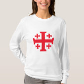 Templar Jerusalem Cross Women's Long Sleeve Tee T-shirt (Voorkant)
