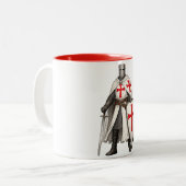 Templar Knight Crusader Coffee Mug Tweekleurige Koffiemok (Voorkant links)