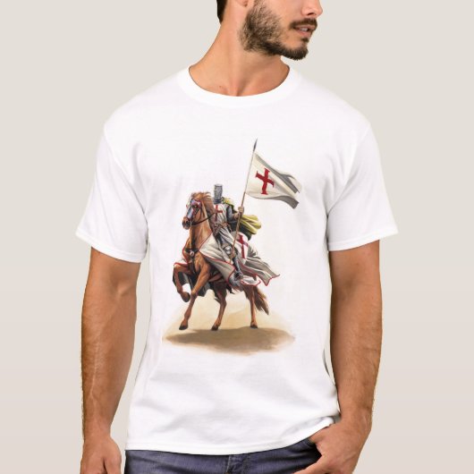 Templar Knight Crusader T-shirt (Voorkant)