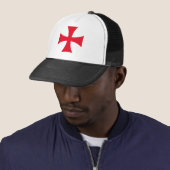 Templar Knight Crusader Trucker Hat Pet (In situ)