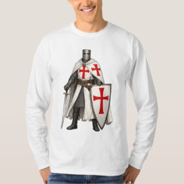 Templar Knight Kruisvaarder Heren T-shirt met lang