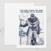 Templar Knight motto abstract portret Feestdagenkaart (Voorkant / Achterkant)