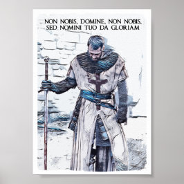 Templar Knight motto abstract portret Poster