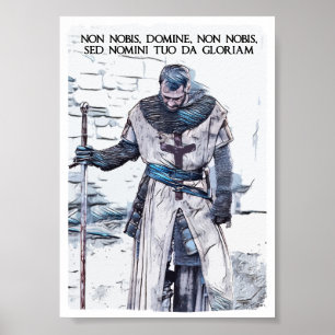 Templar Knight motto abstract portret Poster