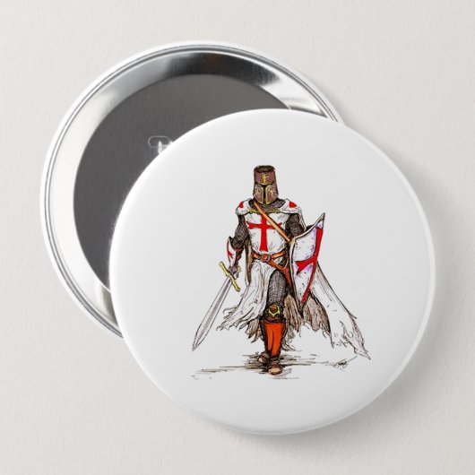 Templar Knight Ronde Button 4,0 Cm (Voorkant /achterkant)