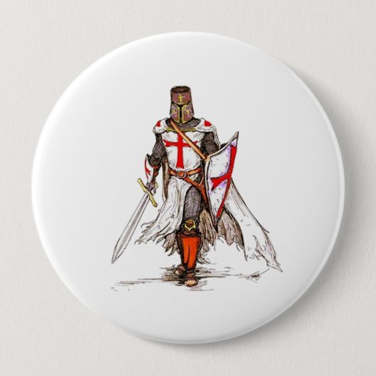 Templar Knight Ronde Button 4,0 Cm (Voorkant)