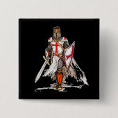Templar Knight Vierkante Button 5,1 Cm (Voorkant)