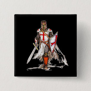 Templar Knight Vierkante Button 5,1 Cm