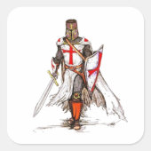 Templar Knight Vierkante Sticker (Voorkant)