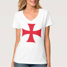 Templar Kruis Crusader Dames V-Neck T-Shirt