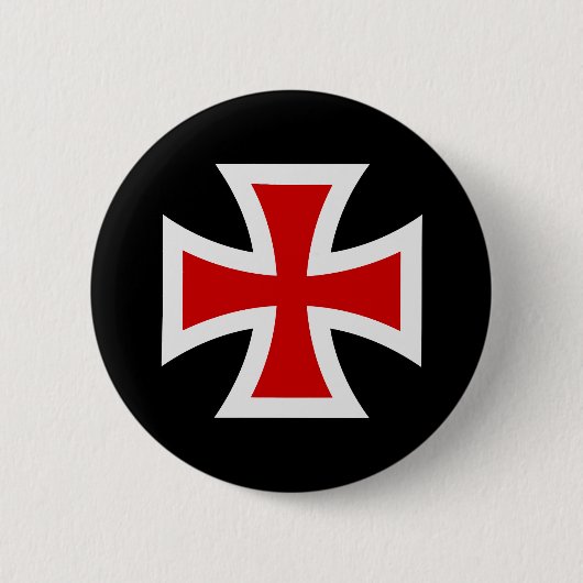 Templar-kruis Ronde Button 5,7 Cm (Voorkant)