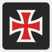 Templar-kruis Vierkante Sticker (Voorkant)