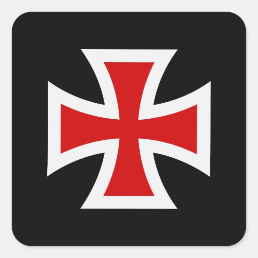 Templar-kruis Vierkante Sticker (Voorkant)