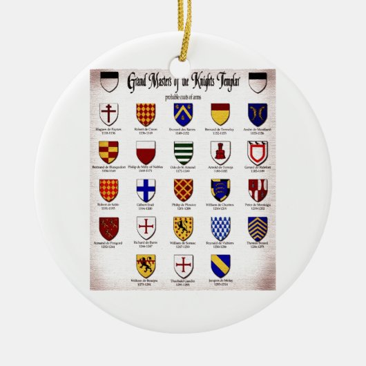 Templar Master Heraldry Keramisch Ornament (Voorkant)